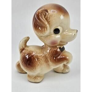 ​Vintage Kitsch Dog Figurine Big Eyed Ceramic Birmingham AL Souvenir